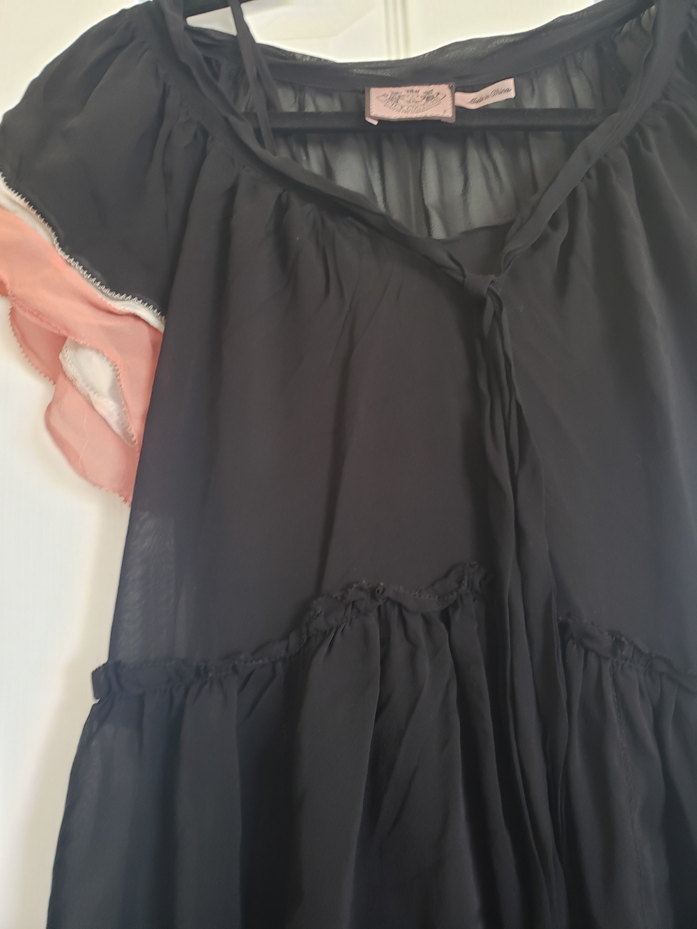 Juicy Couture Black Mini Dress with Pink Sleeve Accent